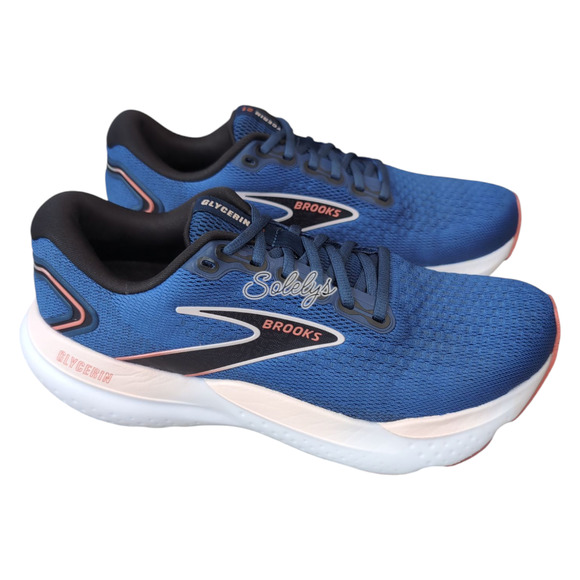 Brooks Glycerin 21 Womens 9.5 Blue Icy Pink Rose Road Running Comfort Sneaker - Picture 4 of 12
